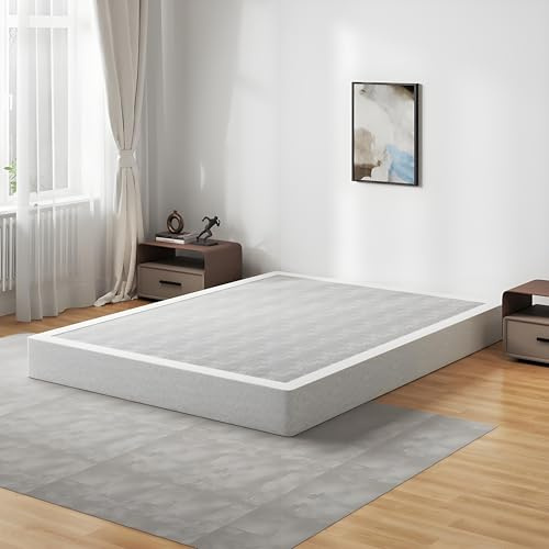 Snaye 7 Inch Box Spring Queen Size Bed Base, 3000lbs Heavy Duty Queen Box Spring Metal Mattress Foundation, Tool-Free Easy Assembly, Noise Free