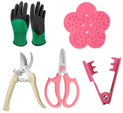 Floral Tool Kit, Rose Thorn Stripper Tool Garden Pruning Shears Scissors Kit, Glove for Floral Making Supplies,Use for Florist Supplies