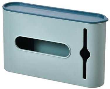 Dispensador de bolsas de perro para colgar en la pared, soporte autoadhesivo para bolsas de excrementos de mascotas y caja de almacenamiento para patio, jardín, valla, interior y exterior (azul)