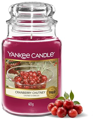 Yankee Candle Vela aromática en tarro grande | Cranberry Chutney | Duración de combustión de hasta 150 horas | Regalos perfectos para mujeres
