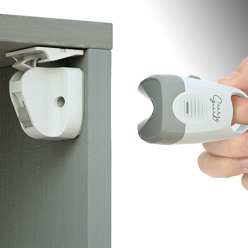 Magnetic Cupboard Locks for Children Set of 4 Baby Proofing Kit with 1 Key, Invisible Design, No Drill, 3M Adhesive, Easy to Install, Baby & Toddler Cupboard Locking System (4 Locks+1key (Set of 1))