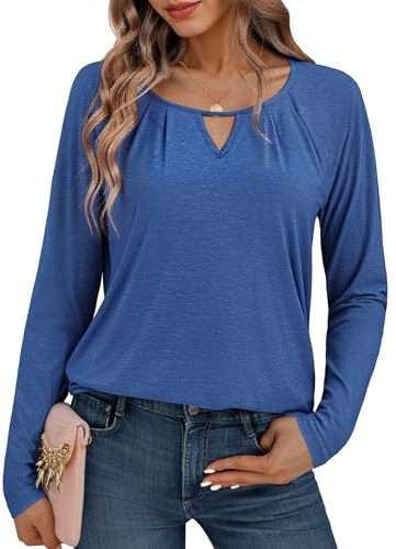 Gyabnw Maglia Donna Girocollo Maniche Lunghe a Treccia | Tessuto morbido, design lavorato, stile casual elegante, per autunno e uso quotidiano