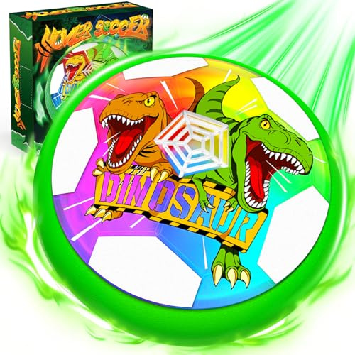 Balon Futbol Flotante Dinosaurio, Air Power Football con Luces LED, Juguetes para Niños 3-12 Años, JuegosFútbol de Exterior e Interior, Regalo de Cumpleaños Navidad Niño Niña 3 4 5 6 7 8 9 10 11 Años