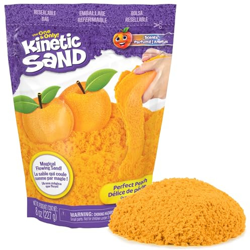 Kinetic Sand, 8oz Perfect Peach Scented Play Sand (Packaging May Vary), Sensory Toys for Kids Ages 3 and up