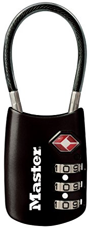 Master Lock 4688D Accepted Set Ihr eigenes Zahlenkombination TSA-zugelassenes Gepäckschloss, 1 Stück, schwarz