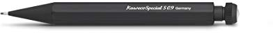 Kaweco SPECIAL S Druckbleistift Schwarz 0.9 mm I Mechanischer Bleistift aus hochwertigem Aluminium zum Zeichnen I Luxuriöser Druck-Bleistift nachfüllbar mit Radiergummi I Druckminenbleistift 10,5 cm