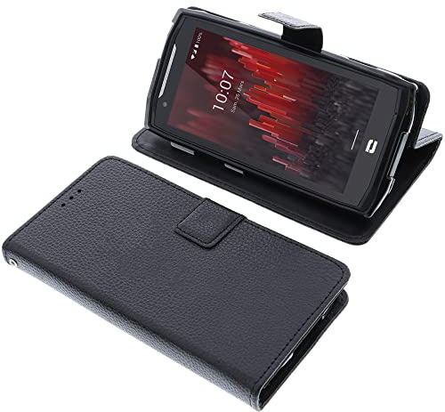 foto-kontor Étui Compatible avec CrossCall Core M5 Protection Book Style Case Housse Portefeuille pour téléphone Smartphone Coque à Rabat Support Pochette Noir