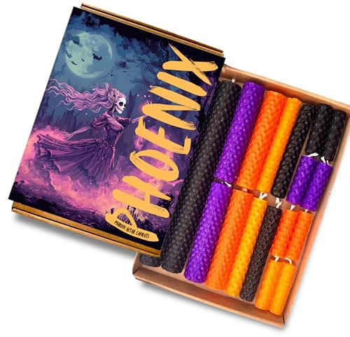 Samhain - Set di candele da altare in cera d'api | Oli per unzione | Libro delle ombre | Libro degli incantesimi