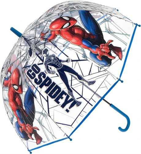 Olele Kids Umbrella for Boys Girls Rain Gear Parasol Children Umbrella Professional Portable Dome Umbrellas Lovely 3D Spider-Man Patterns Stick Umbrellas Until The Age Of 10 Old