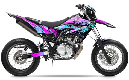Arider Dekor (Aufkleber) für Yamaha WR 125 X (2008-2016) | Smiley Edition (Blau | Pink)
