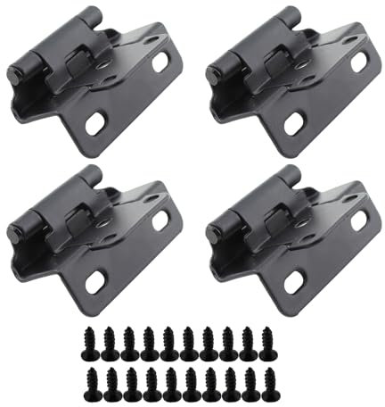 SQXBK 4 cerniere da incasso da 57 mm per armadietto, a molla, con chiusura automatica, colore nero opaco, cerniera semi nascosta, cerniera per ante, ferramenta per mobili