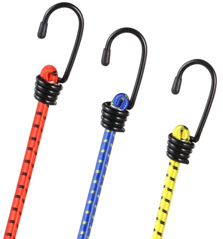 Acooruiteng 3 Stück Spanngummi mit Haken Hochbelastbare Expander mit Haken Spanngurte mit Haken Gepäckspanner Gummiband mit Haken Gummispanner mit Haken für Möbeln Sackkarren Camping Motorrad