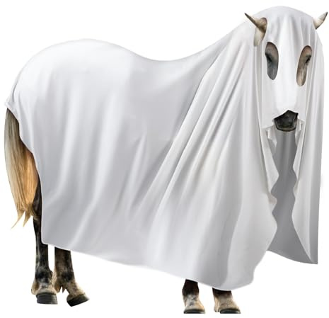 Maiteenly Ghost Halloween Horse Costume Tattered Gown Cosplay Supply for Holiday Horse Costume Accessories Trick or Treat