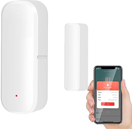 Capteur Intelligent de Porte WiFi, Alarme détecteur de fenêtre de Porte sans Fil, capteur Intelligent de Contact de fenêtre de Porte pour la sécurité de la Maison Compatible avec Alexa, 1 PCS