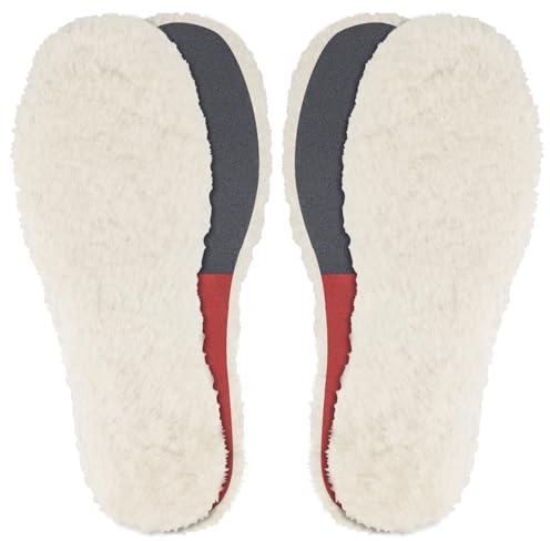 Endoto 2 Paare Lammfell Einlegesohlen für UGG Herren Schuhe, Ersatz Warme Sheepskin Schaffell Wool Einlagen Insoles Innensohle für Boots - Größe: 40 EU