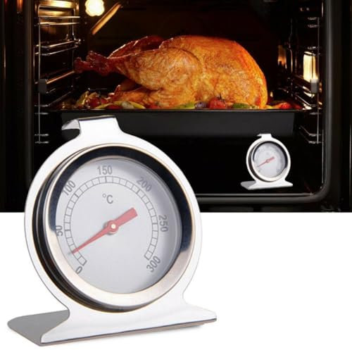 Generic Termometro da forno, in acciaio inox, analogico, 50-300 °C, riutilizzabile, per uso interno, indicatore della temperatura del forno