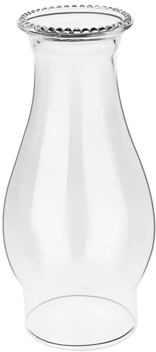 Oil Lamp Chimney Replacement – Clear Hurricane Lamp Glass Shade (Wave Style) for Kerosene Lamps – 3 Inch Base（1 Pack）