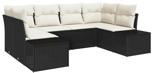 vidaXL Conjunto de sofás de jardín 6 uds. 6-Número de plazas | Este set de sofá de jardín se puede mover como tú quieras para tus espacios exteriores,