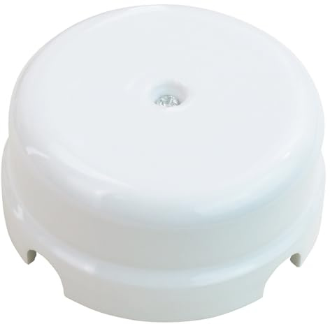 OASHISU Scatola di Derivazione in Porcellana Bianca, 4 Fori per Entrata/Uscita Cavi, Ø78mm x 35mm – Copricavi e Coprifili in Ceramica per Impianti Elettrici Fai da Te