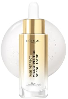 L’Oréal Paris - Sérum Anti-Relâchement Cutané et Anti-Âge - Raffermit et Réduit les Tâches - Avec des Peptides de Micro-Collagène et de la Niacinamide - Pour Peaux Matures - Age Perfect - 30 ml