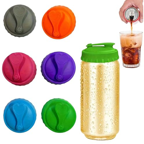 ChioSun Silicone Can Covers for Drinks Can,6 Pcs Dustproof Drink Can Sealer | Reusable Beverage Can Lids for Fizzy Drinks, Soda Can Cover Lids for Standard Size Cans Beer Energy Drink Juice Coke