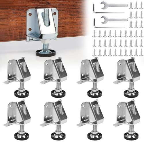 ZXBBTZ 8 PCS Patas Niveladoras para Muebles M10, Pies Niveladores Regulables en Altura 0-6 cm, Nivelador de Muebles Ajustable de Carga Pesada, Niveladores para Mesas, Armarios y Bancos de Trabajo