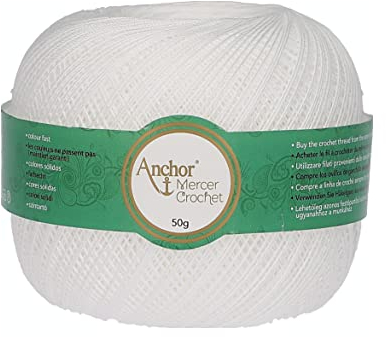 Anchor 4710040-07901 Häkelgarne, 100% Baumwolle, 7901, Stärke 40, 53 Gramm