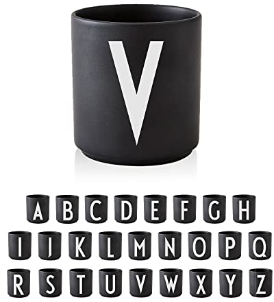Design Letters Tasse Personalisiert (A-Z) | Kaffeebecher Porzellan | Kaffeetassen Buchstaben | Personalisierte Tasse, Personalisierte Geschenke | Tassen Schwarz | Dekorativ Tassen Buchstaben 250 Ml