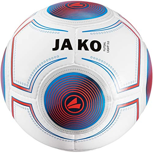 JAKO Herren Ball Futsal Light 3.0, 360g, 4, weiß/JAKO blau/flame-360g
