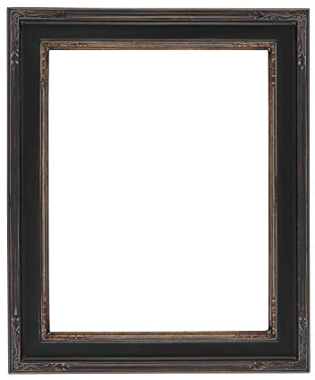 Creative Mark Plein Air Museum Collection Nouveau Picture Frame Solid Wood Composition Hand-Leafed Museum Quality Closed Corner - Black/Gold 11x14