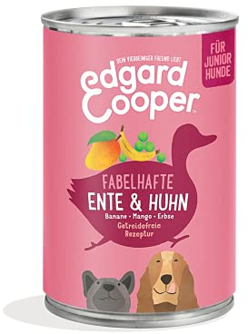 Edgard & Cooper, Nassfutter für Welpen (Ente & Huhn, 400g x 6), Getreidefrei, natürliche Zutaten und frisches Fleisch, voller essentieller Aminosäuren