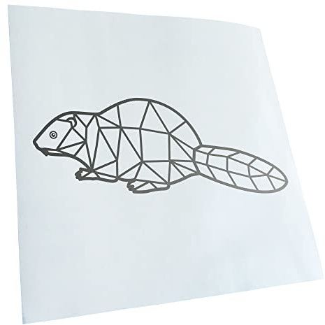 Kiwistar - Autocollant - Biber Polygon - argent - G30 - Pour voitures, vélos, véhicules, motos, cyclomoteurs, tuning, vitres arrière