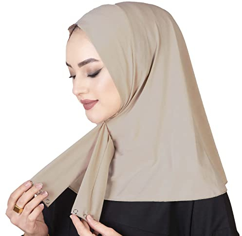 Ready To Go Instant Hijab for Ladies Girls Women With Tie Back Buttons Premium Quality Jersey Scarf