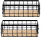 Povxlum Paquet de 2 Paniers de Rangement en MéTal avec Base en Bois, Paniers DéCoratifs pour le Rangement à, Panier en pour Organiser la Petite Vaisselle