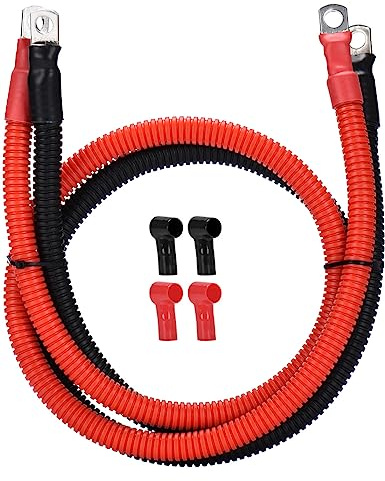 DIHOOL Battery Cable 35mm2 m8 80cm 2 AWG Silicone Cable Corrugated Tube Cable Tube Soft And Flexible, High Temperature Resistant