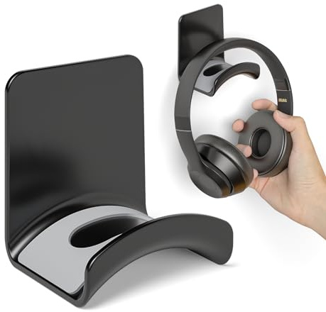 Liboer Headphone Wall Mount Mini Headphone Hook Holder with Strong Adhesive Headset Stand Headset Holder-Wall Mount