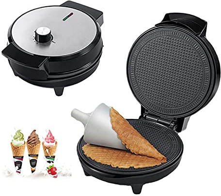Máquina Cocina procesador Alimentos Hacer Conos gofres, máquina Hierro para Rollos Helado, Rollos Huevo crepé crujientes, Bandeja para
