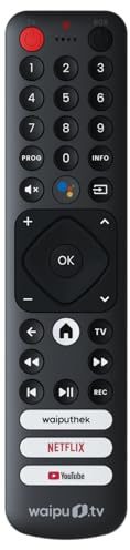 waipu.tv fjärrkontroll med snabbvalsknappar för waipu.tv 4K-stick