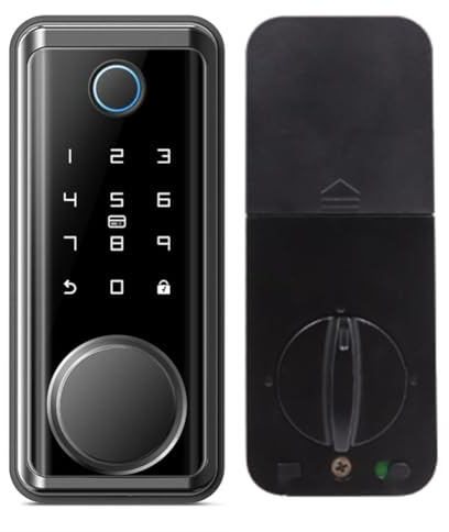 Begchy Cerradura electrónica para puerta Tuya Lock con cerradura de huella dactilar, entrada sin llave con aplicación , desbloqueo remoto