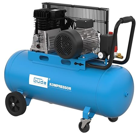 Güde Kompressor 580/10/100 H/ 400V (3000 W, 100 l Kessel, ölgeschmiertes 2-Zylinder-Aggregat, Riemenantrieb, max. 10 bar, eff. Liefermenge 400 l/min, Druckminderer, 2 Manometer, 2 Druckluftkupplungen)