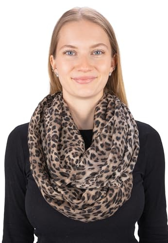 Seasons of April Leichter & weicher Damen Schal Leo Loop Schlauchschal - Jasmine (V40 Beige)