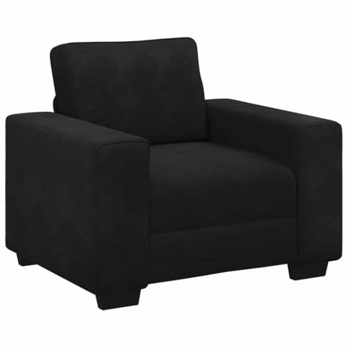 vidaXL Sillón de Terciopelo Negro 100x77x82 cm, sofá Individual, sofá cómodo, sillón de televisión, sofá, Asiento de sofá, sofá Relajante, sillón de Ocio