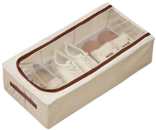 Cómoda para debajo de la cama para zapatos, estante de zapatos para debajo de la cama, caja de almacenamiento debajo de la cama, bolsa de almacenamiento de zapatos de gran capacidad con ventana