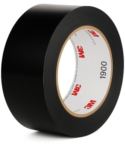 Dpm 1900 Duct Tape – Cinta americana de tela extra fuerte para reparaciones, fijación, embalaje, sellado, emergencias, todos los usos – Para interiores y exteriores – 50 mm x 50 m (Negro)