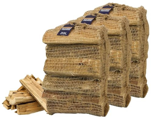 Ecoblaze Kiln-Dried Hardwood Logs 20L – 3 Net | Ready to Burn Firewood Under 20% Moisture | Ideal for Wood Burners, Fire Pits, Pizza Ovens, Campfires & Open Fires | Eco Fuel