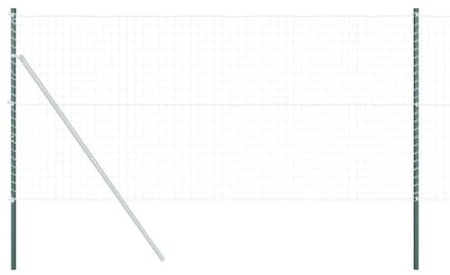 vidaXL Recinzione Verde Alta 160cm in Acciaio Rivestito, Resistente ai Raggi UV. Include 2 Pali e Tappi. Facile da Montare. Perfetta per Vari Formati di Recinzione in Giardino o Cortile. Resistente