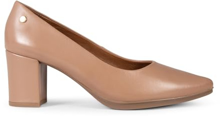 miMaO Zapatos cómodos de tacón Medio Piel Lisa Color Taupe, EU 40