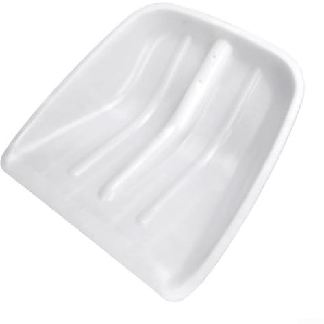 Pala in plastica ispessita per la rimozione di neve e ghiaccio, leggera per uso domestico e giardino, design con bordi lisci, facile da pulire (bianco)