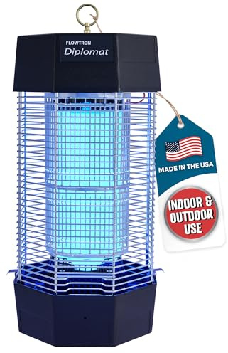 Flowtron Indoor/Outdoor Fly Control, 2000 sq.ft Indoor & 2 Acre Outdoor Insect Control with Dual Lure Method, 120W UV Light & Fly Sex Lure/Octenol for Flies and Mosquitoes, UL Certified