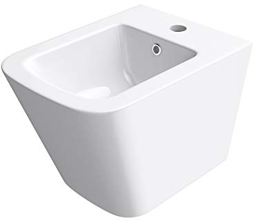 Mai & Mai Bidé suspendido D112 blanco 48,5x34,5x33cm cerámica 1 grifo superficie repelente a la suciedad